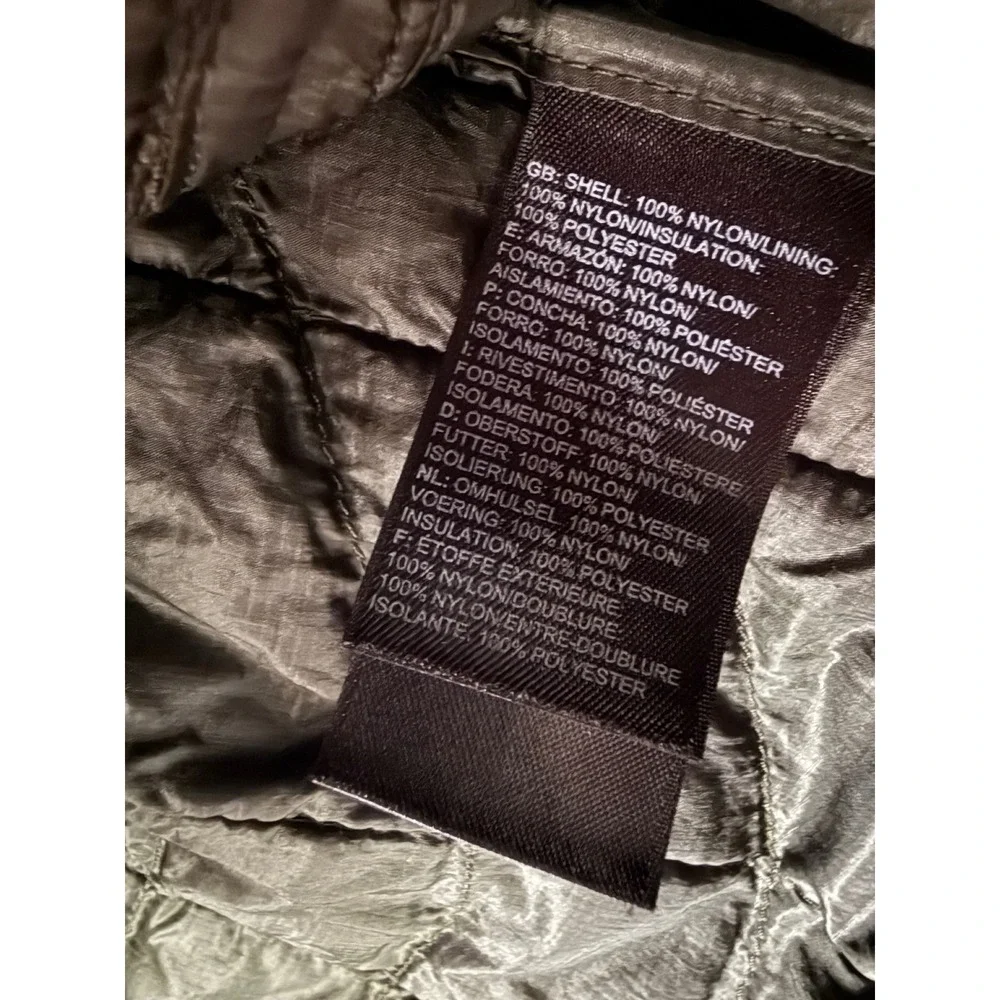 The North Face Mens Thermoball Eco Puffer Jacket Grey Yellow Glitch Print Size M